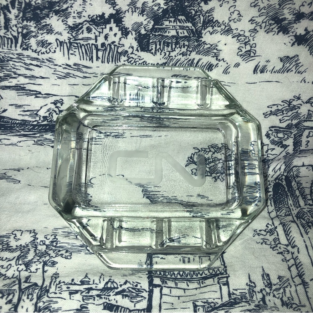 Vintage CN Rail Glass Ashtray.
